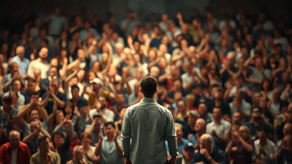 Dream symbol: cheering crowd: scenarios: Dream of being the only one not cheering in a crowd