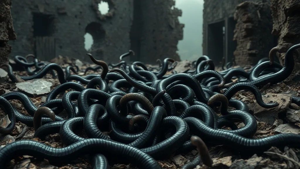 Dream symbol: black worms: symbolism: Indication of Hidden Corruption