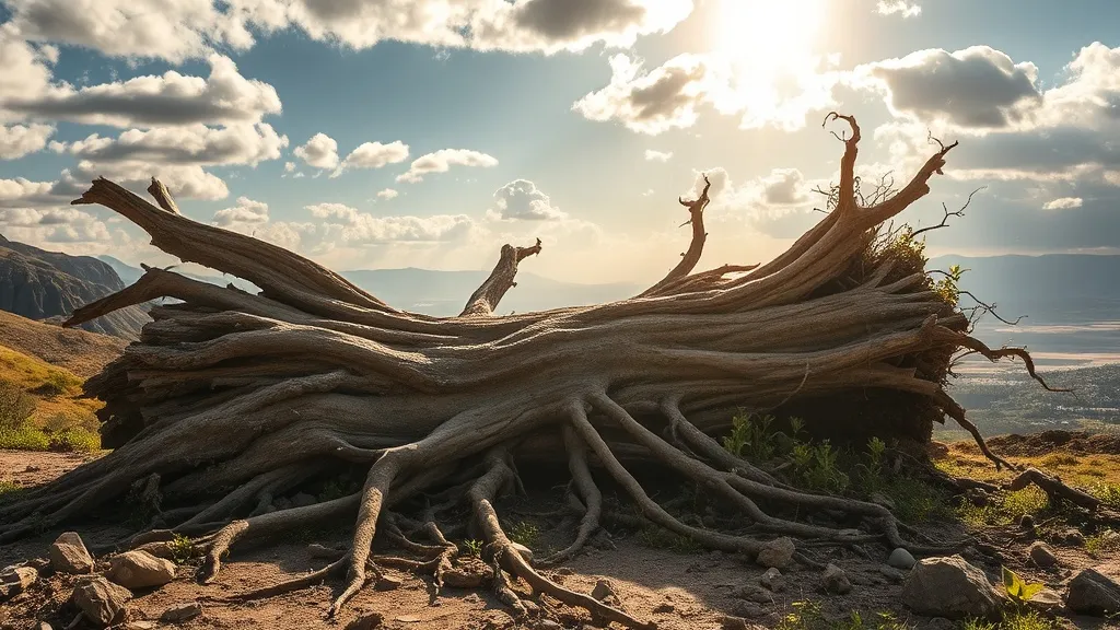 Dream symbol: uprooted trees: symbolism: Reflection of Overcoming Obstacles
