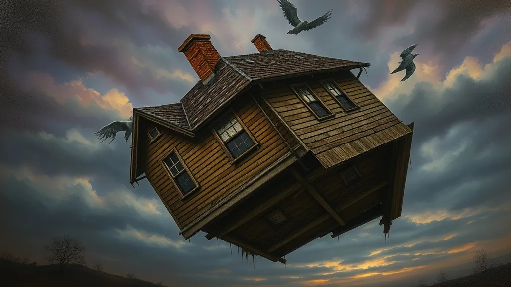 Dream symbol: upside down house: symbolism: The Crumbling of Security and Stability