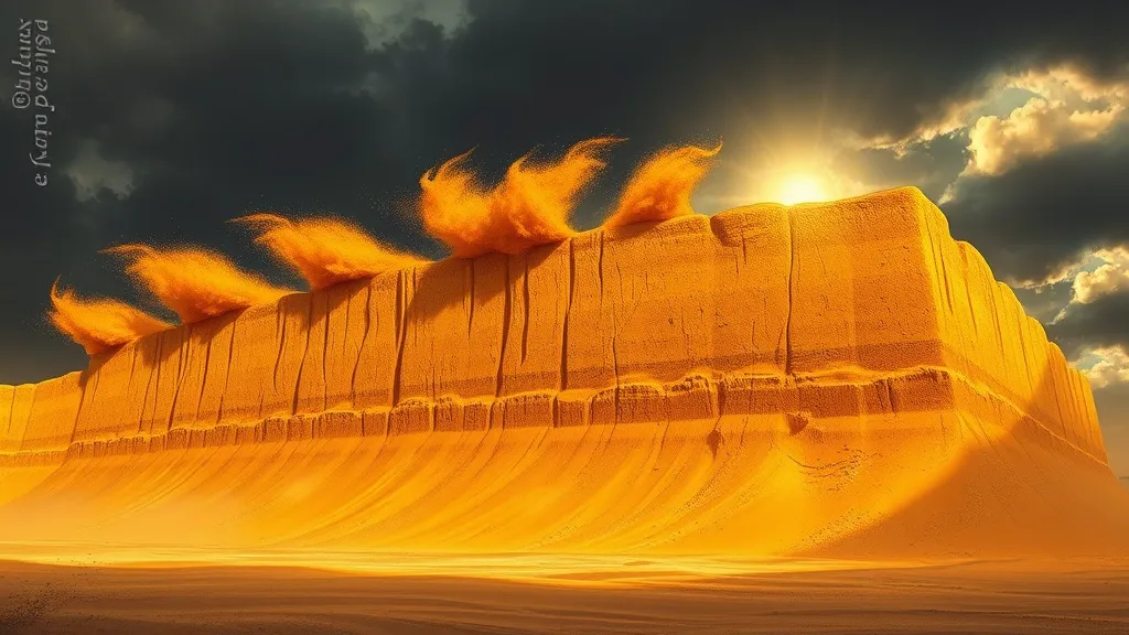 Dream symbol: walls of sand: scenarios: Dream about a sand wall being destroyed by wind