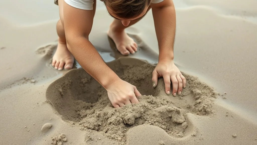 Dream symbol: wet sand: scenarios: Dream of digging in wet sand