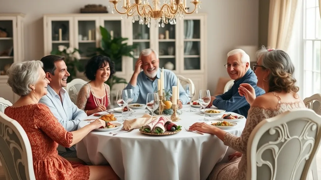 Dream symbol: din: scenarios: Dream of Dining with Family