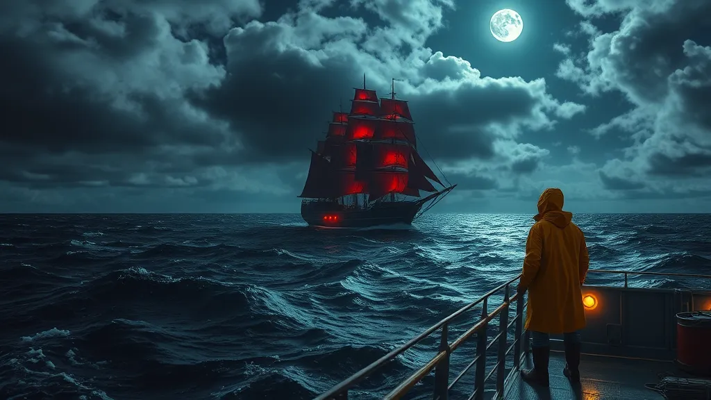 Dream symbol: red pirate ship: demographics: Maritime Workers and Sailors: Red Pirate Ship Dreams at Sea