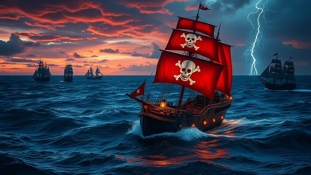 Dream symbol: red pirate ship: scenarios: Dream about Sailing on a Red Pirate Ship