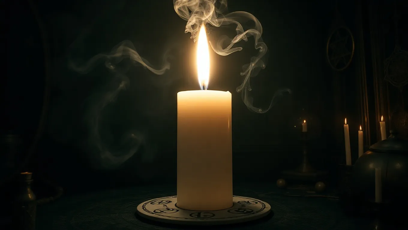 Dream symbol: white lit large flame candle: demographics: Those Interested in Occult and Mysticism