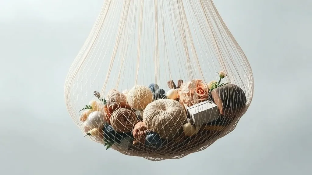Dream symbol: white net: scenarios: Dream About a White Net Filled with Objects