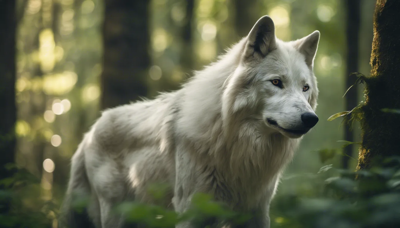 Dream symbol: white wolf: scenarios: Dream about a white wolf in the forest
