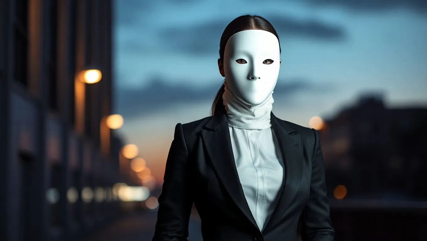 Dream symbol: woman in black suit: scenarios: Dream of Woman in Black Suit and White Mask Dream symbol: woman in black suit: scenarios: Dream of Woman in Black Suit and White Mask