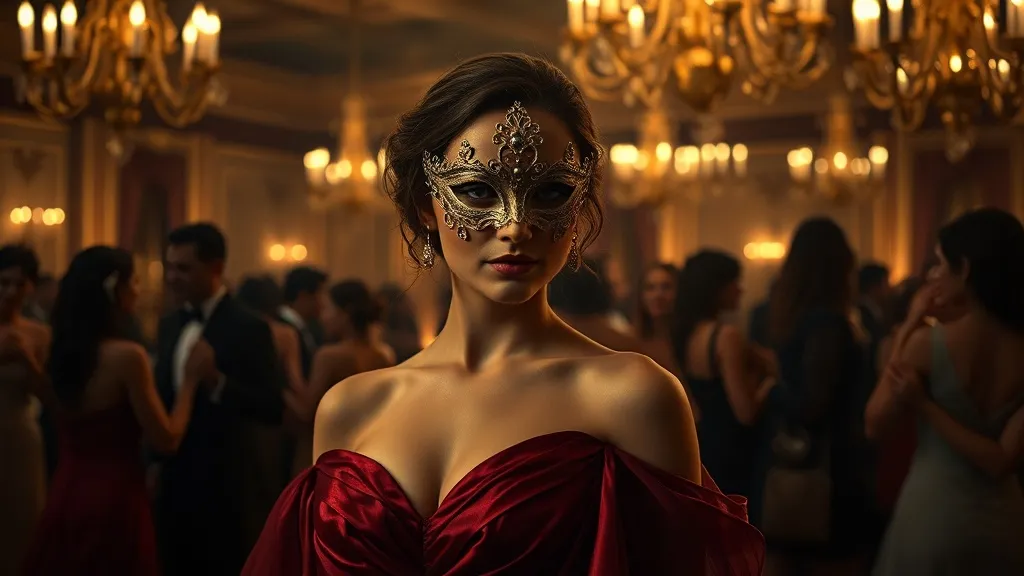 Dream symbol: woman with mask: scenarios: Dream of a Woman with a Mask at a Masquerade Ball
