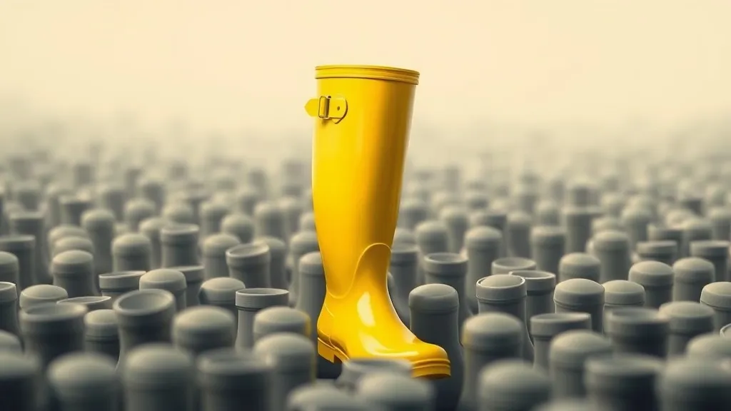 Dream symbol: yellow gum boots: symbolism: Standing Out from the Crowd